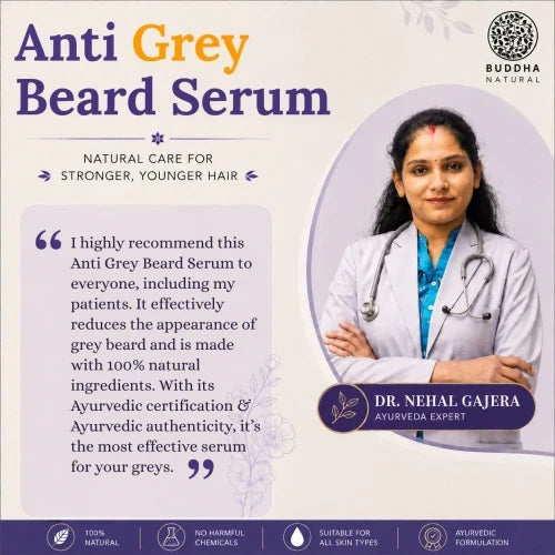 Anti Grey Beard Serum Oil - 100% Ayush Certified - For Premature Greying and Restore Natural Beard Color