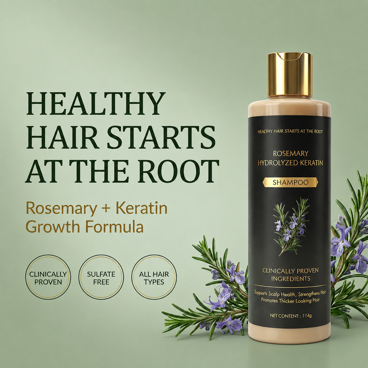 Wonder Cart Rosemary Hair Growth Shampoo – Rosemary + Keratin | Strengthens Hair & Supports Growth | Buy 1 Get 1 FREE