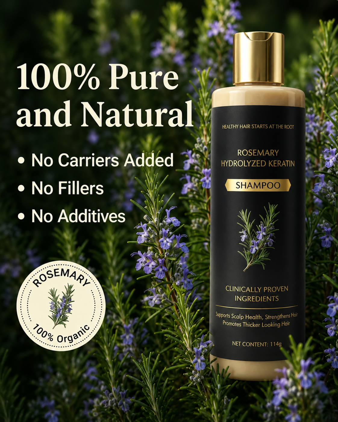 Wonder Cart Rosemary Hair Growth Shampoo – Rosemary + Keratin | Strengthens Hair & Supports Growth | Buy 1 Get 1 FREE