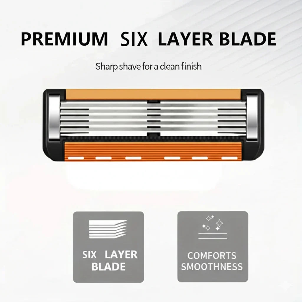 Wonder Cart Premium 6-Layer Razor Kit | 48 Razor Refills + Free Handle | Smooth, Close & Comfortable Shave | Only ₹699